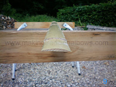 Cutting the bamboo laminate for the longbow