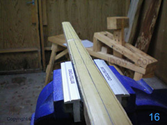 Cutting the bamboo laminate for the longbow